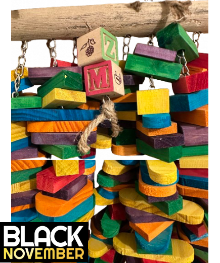 Parrot-Supplies Humongous 260 Colourful Wooden Slats XXXL Macaw Parrot Toy